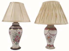 MATCHED PAIR OF SAMPSON VASE STEMMED TABLE LAMPS