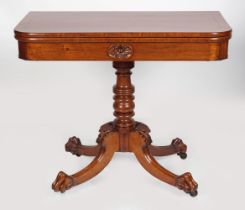 REGENCY MAHOGANY & CROSSBANDED GAMES TABLE