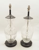 PAIR CRYSTAL TABLE LAMPS