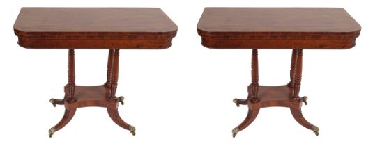 PAIR REGENCY MAHOGANY TEA TABLES