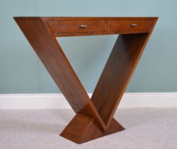 DESIGNER V-SHAPED CONSOLE TABLE