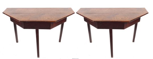 PAIR 19TH-CENTURY OAK CONSOLE TABLES