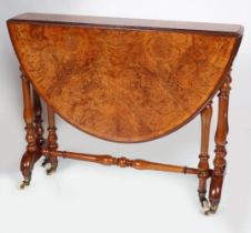 19TH-CENTURY BURR WALNUT YACHT TABLE