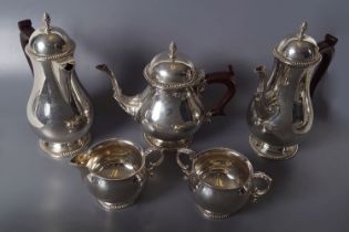 5-PIECE SILVER TEA AND COFFEE SERVICE