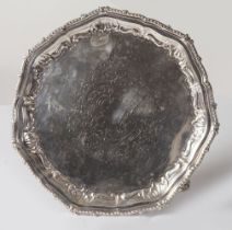 GEORGE III SHEFFIELD SILVER-PLATED SALVER