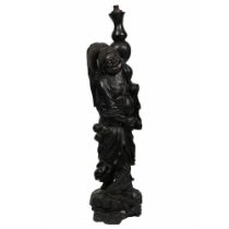 LARGE CHINESE QING HARDWOOD FIGURE