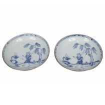 PAIR OF 18TH-CENTURY CHINESE BLUE AND WHITE DISHES