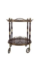 EARLY 20TH-CENTURY BRASS & GLASS DRINKS TROLLEY