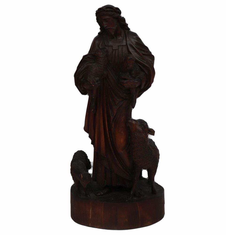 19TH-CENTURY CARVED WOOD STATUE