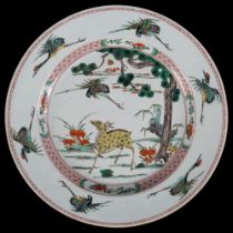 LARGE 18TH-CENTURY CHINESE FAMILLE VERTE PLATE