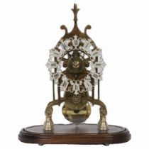 19TH-CENTURY BRASS & STEEL SKELETON CLOCK