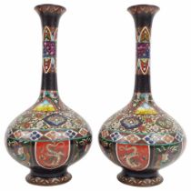 PAIR 19TH-CENTURY CHINESE CLOISONNE VASES