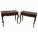 PAIR 19TH-CENTURY WALNUT & MARQUETRY GAMES TABLES