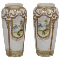 PAIR NORITAKI PORCELAIN VASES