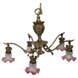 EDWARDIAN NEO-CLASSICAL BRASS CHANDELIER