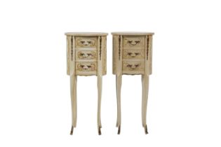 PAIR LOUIS XV STYLE PAINTED PEDESTALS