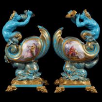 PAIR 19TH-CENTURY FRENCH PORCELAIN VASES