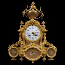 19TH-CENTURY FRENCH ORMOLU & PORCELAIN CLOCK