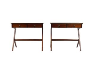 PAIR NEO-CLASSICAL MAHOGANY LIBRARY TABLES