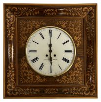 CHARLES X ROSEWOOD & MARQUETRY WALL CLOCK