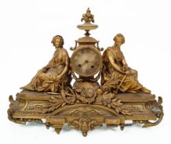 19TH-CENTURY FRENCH GILT METAL CLOCK