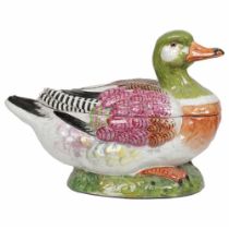 CERAMIC POLYCHROME DUCK