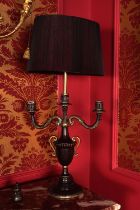 PAIR OF BRASS TABLE LAMPS