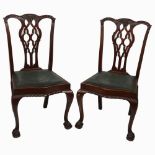 SET OF 8 CHIPPENDALE STYLE MAHOGANY DINING CHAIRS