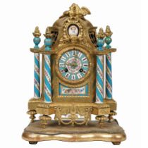 19TH-CENTURY ORMOLU & SEVRES MANTEL CLOCK