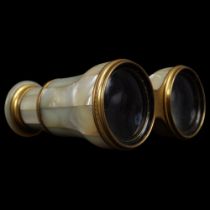 19TH-CENTURY DUBLIN MOTHER O'PEARL OPERA GLASSES