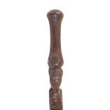 19TH-CENTURY AFRICAN HARDWOOD WALKING STICK