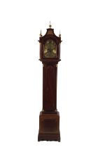 EDWARDIAN MAHOGANY CHIMING GRANDDAUGHTER CLOCK