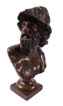 19TH-CENTURY BRONZE BUST