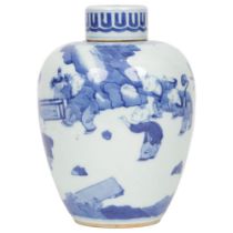 CHINESE REPUBLICAN BLUE AND WHTIE GINGER JAR