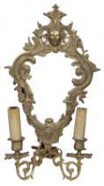 PAIR OF 19TH-CENTURY BRASS FRAMED SCONCE MIRRORS
