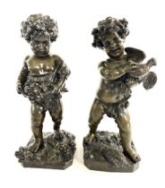 PAIR 19TH-CENTURY BRONZE PUTTI