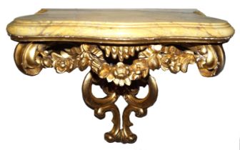 19TH-CENTURY WALL MOUNTED GILT CONSOLE TABLE