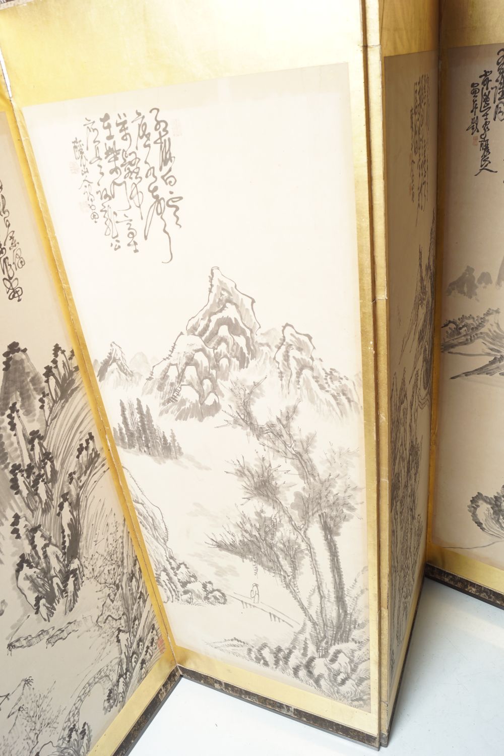 CHINESE QING 4-FOLD SCREEN - Image 3 of 5