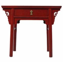 CHINESE RED LACQUERED ALTAR TABLE