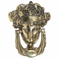 19TH-CENTURY BRASS DOOR KNOCKER