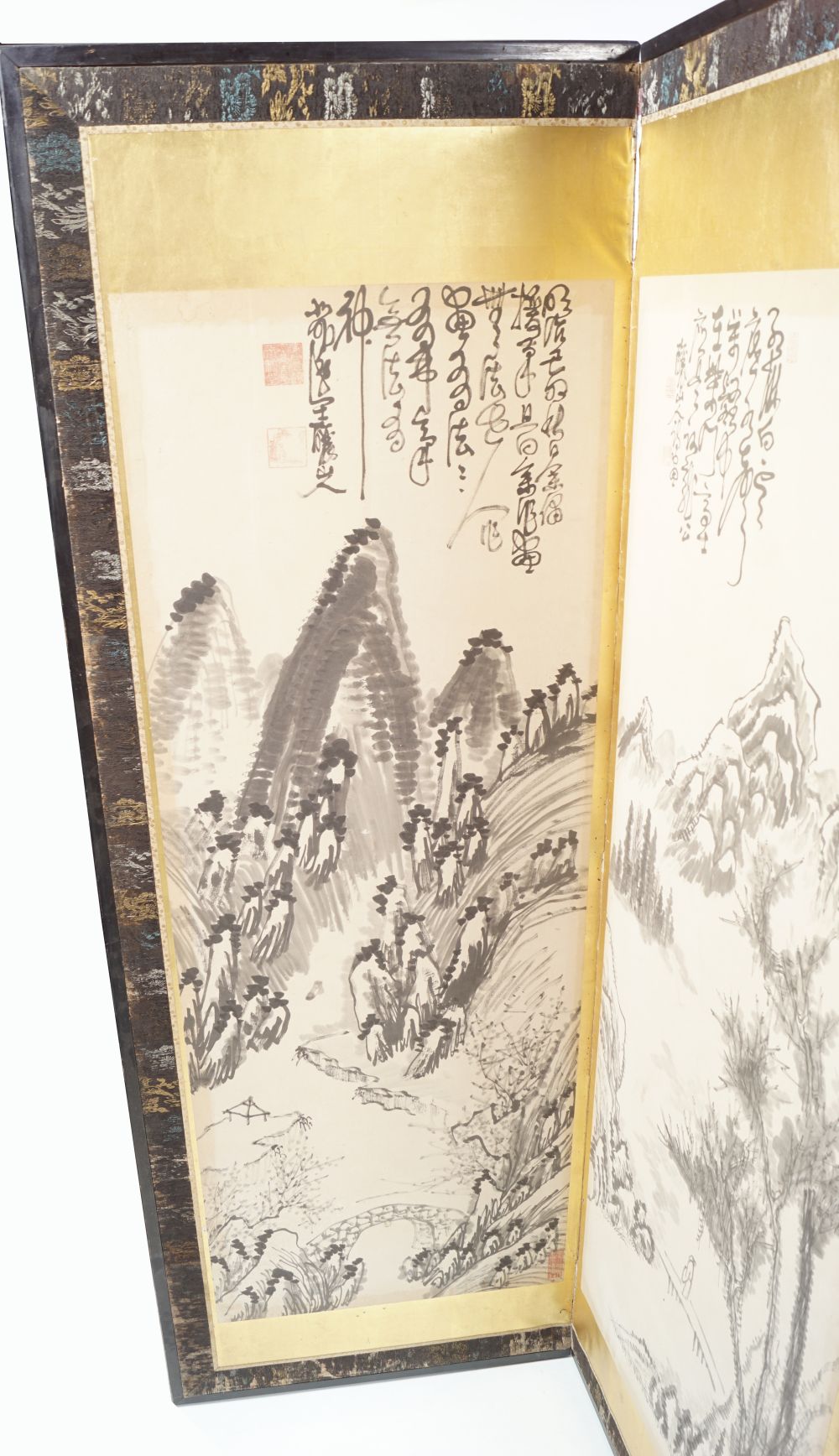 CHINESE QING 4-FOLD SCREEN - Image 2 of 5