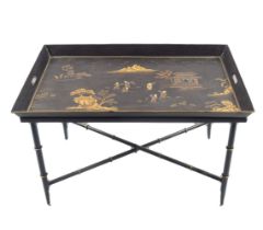 WITHDRAWN CHINOISERIE TOLEWARE COFFEE TABLE