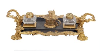 LOUIS XV STYLE ORMOLU PEN AND INK STAND