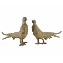 PAIR OF BRASS TABLE PHEASANTS