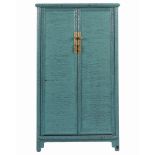 CHINESE TURQUOISE LACQUERED CABINET