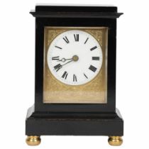 19TH-CENTURY EBONISED MINIATURE BRACKET CLOCK