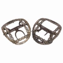PAIR OF 18TH-CENTURY SILVERED SHOE BUCKLES