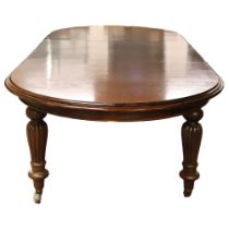 LARGE VICTORIAN STYLE MAHOGANY DINING TABLE