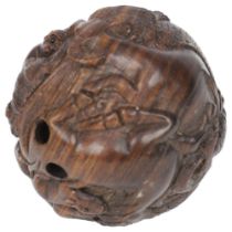 19TH-CENTURY JAPANESE HARDWOOD NETSUKE