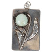 SILVER AND JADE PENDANT